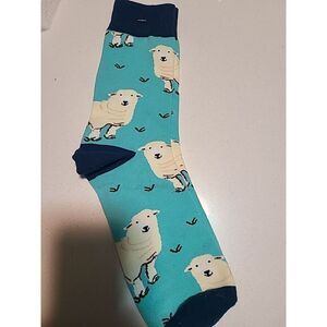 NWOT Sheep Dress Socks Novelty Women‎ Size 6-10 Blue Crazy Fun Sockfly Cute